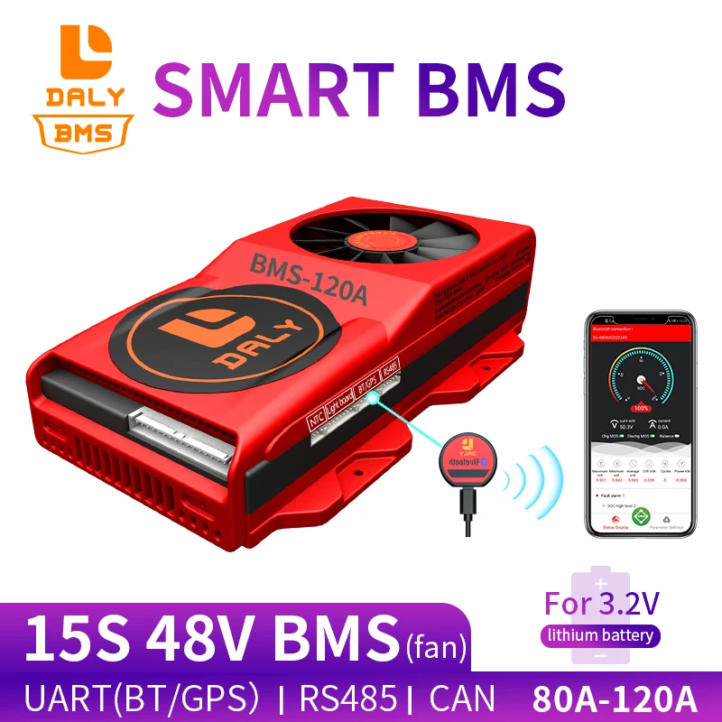 18650 smart BMS 15S 48V 80A 100A 120A Bluetooth 485 к USB устройству NTC UART программное обеспечение togther Lion