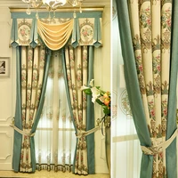 fresh european style embroidered shading curtains for living dining room bedroom diningroom silk window drapes flowers elegant