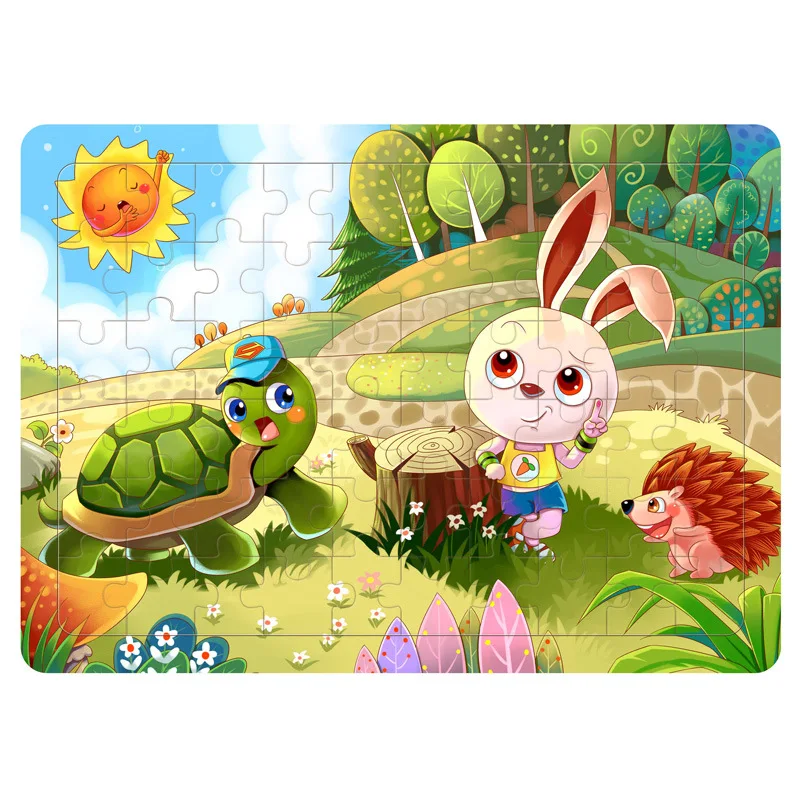 60 шт. паззлы цифровой бумаги известный мультфильм сказочные животные лодка для