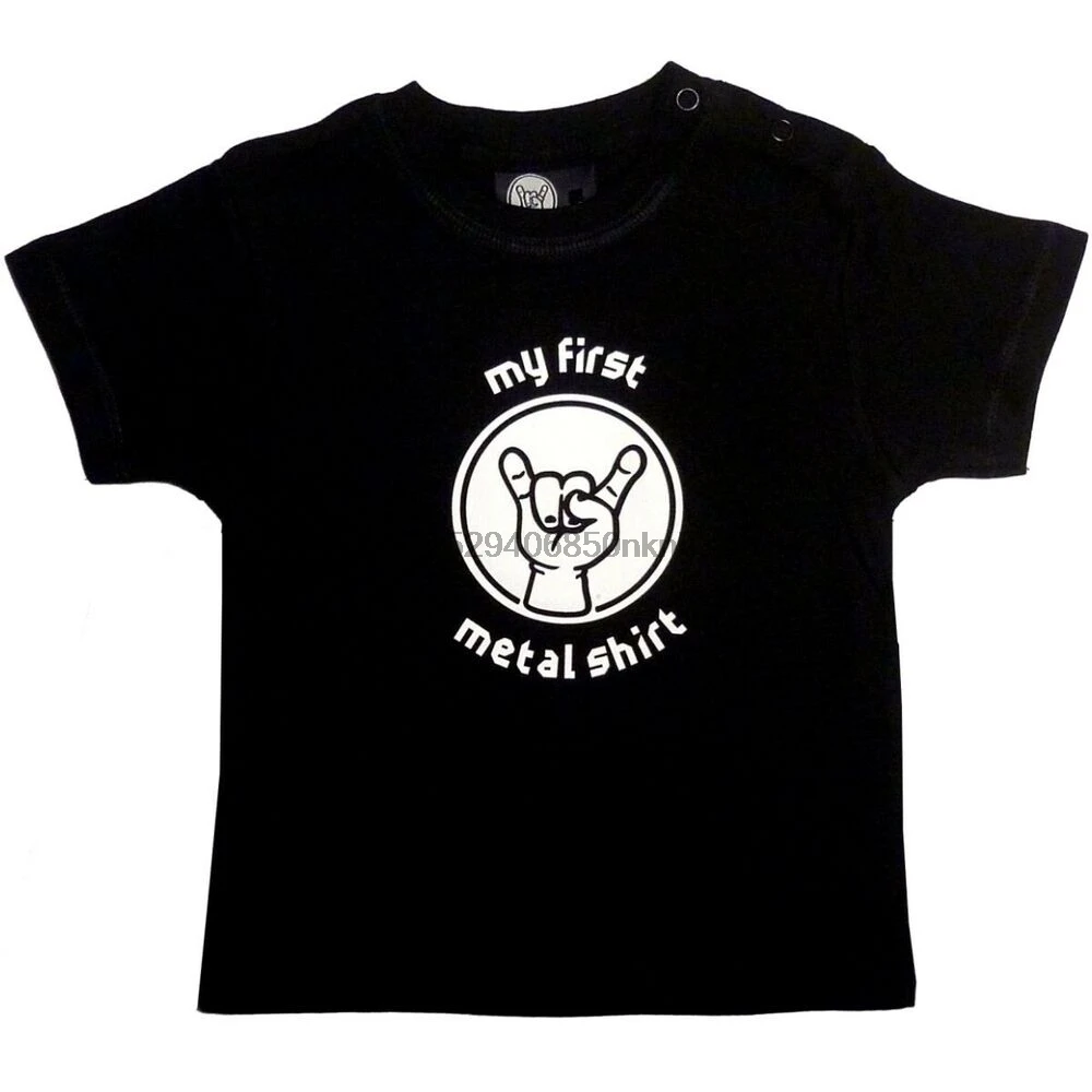 My First Metal Shirt Baby Boys Girls Tshirt Kids T-shirt Infant Top 4 Colours |