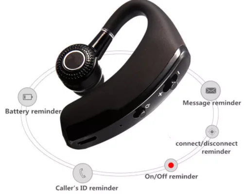 V9 Earphones Bluetooth-compatible Headphones Handsfree Wireless Headset Business Drive Call Sports For Samsung | Электроника