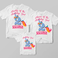 personalised unicorn birthday girl family matching outfits set add any age tshirts mom and dad and children t shirt gift