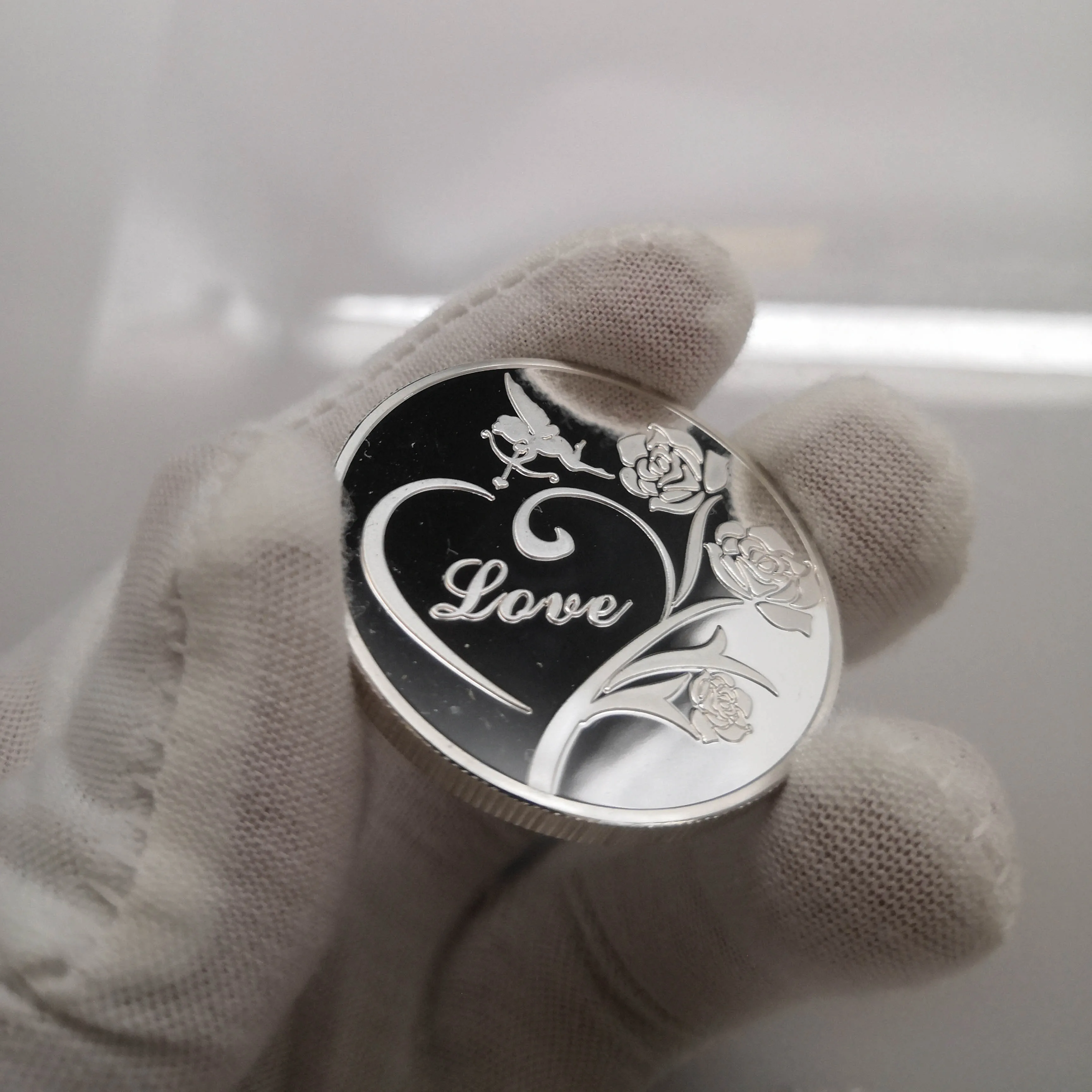 2019 г. монета в виде любимого сердца рождественский подарок Посеребренная 40 мм