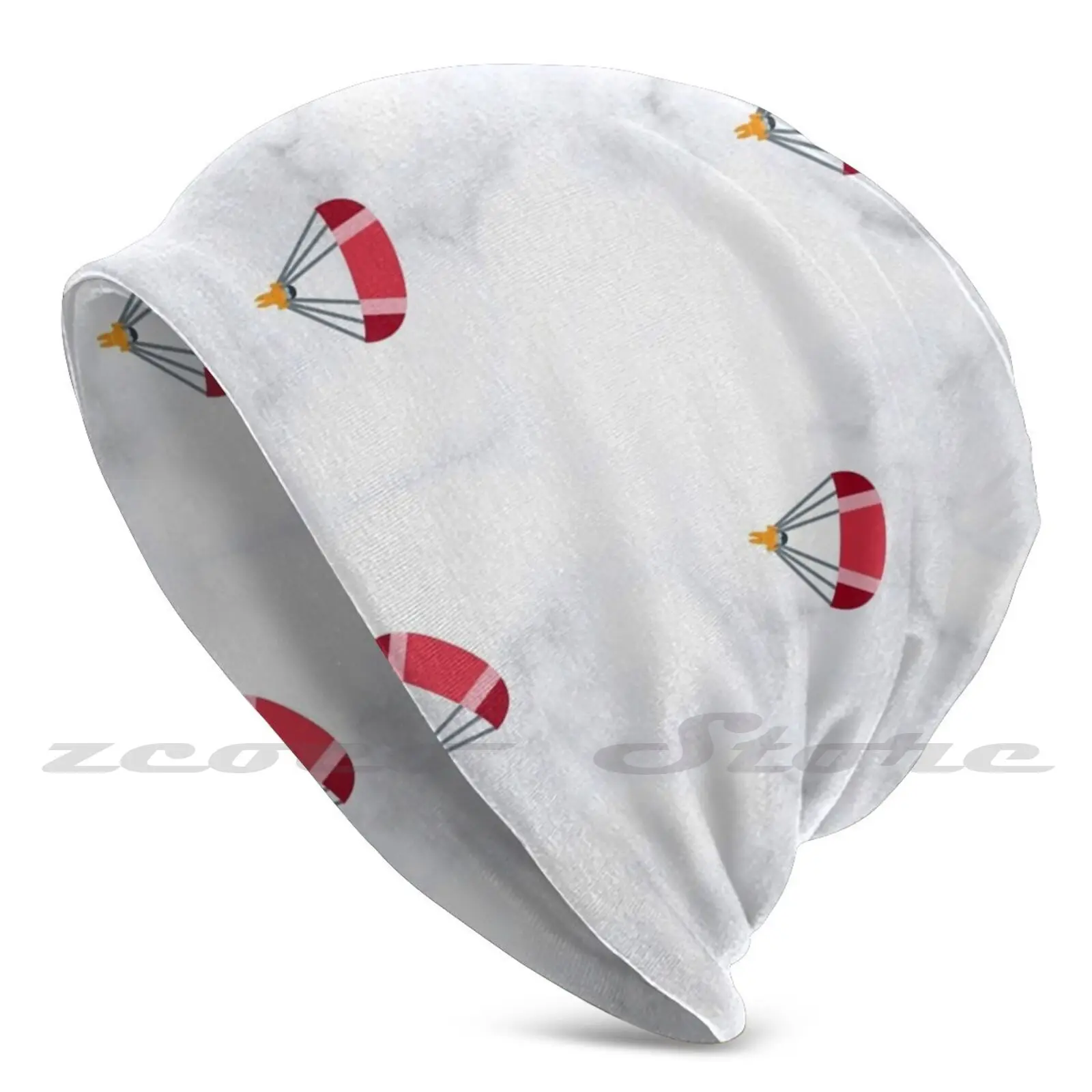 

Little Parachutes With Marble Background Knit Hat Hedging Cap Soft Elasticity Outdoor Sports Leisure Pattern Parachute Sky Cute