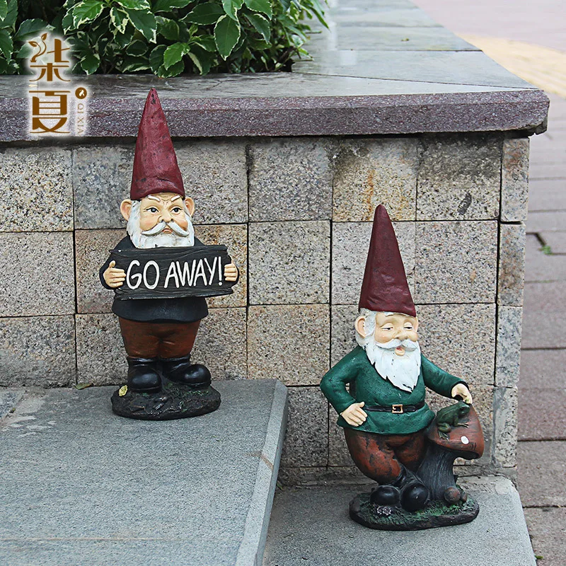 

Garden Ornaments Miniature Dwarf Resin Crafts Cartoon Statues White Bearded Christmas Gifts Mini Garden Accessories Decor