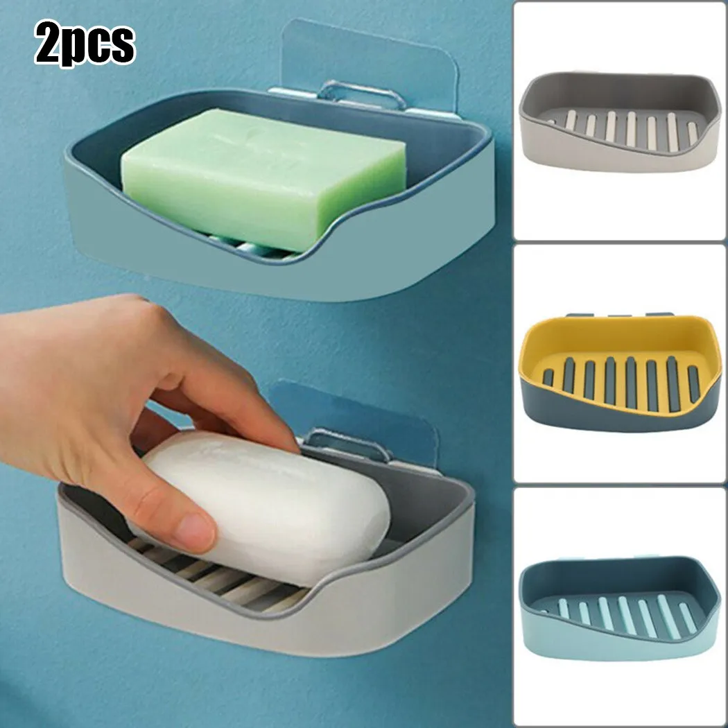 

Tray Soap Box 2pcs Accessory Container Dishes Easy Clean Health Holder