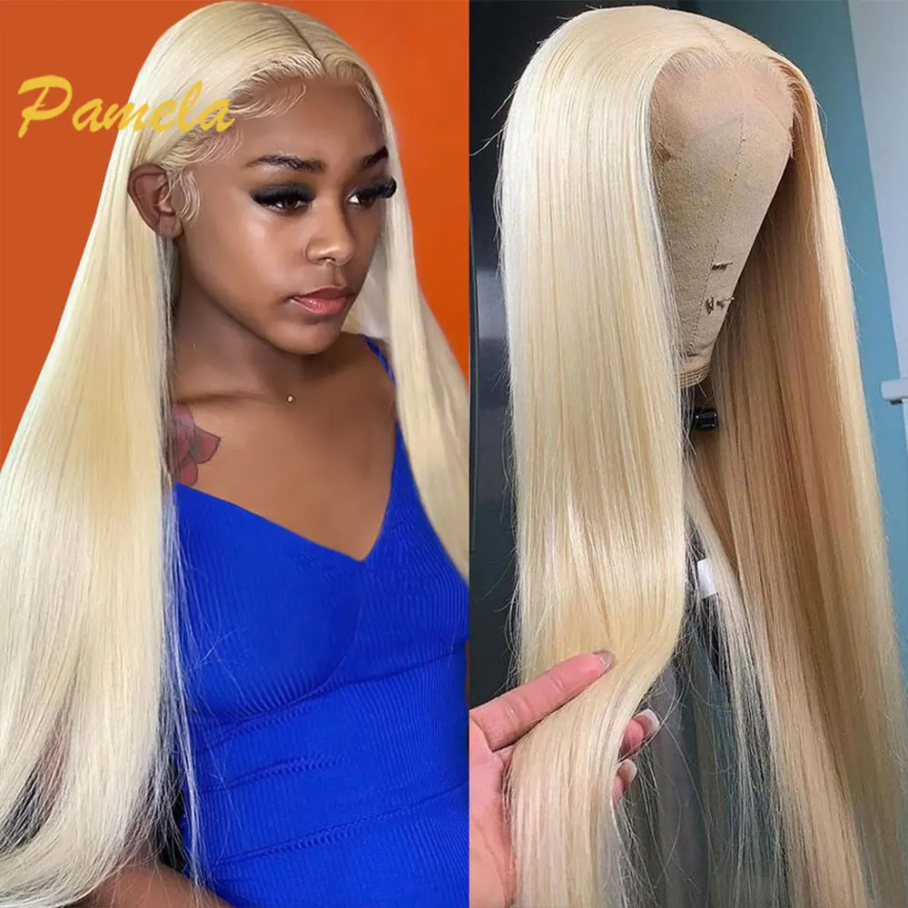 

613 Blonde Lace Front Human Hair Wigs For Black Women 30 Inch Bone Straight 13x4 Lace Frontal Wig Hd Transparent Lace Brazilian