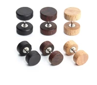 6pcslot 8mm 10mm wood blank post earring studs base pins with earring plug findings ear back for diy jewelry making