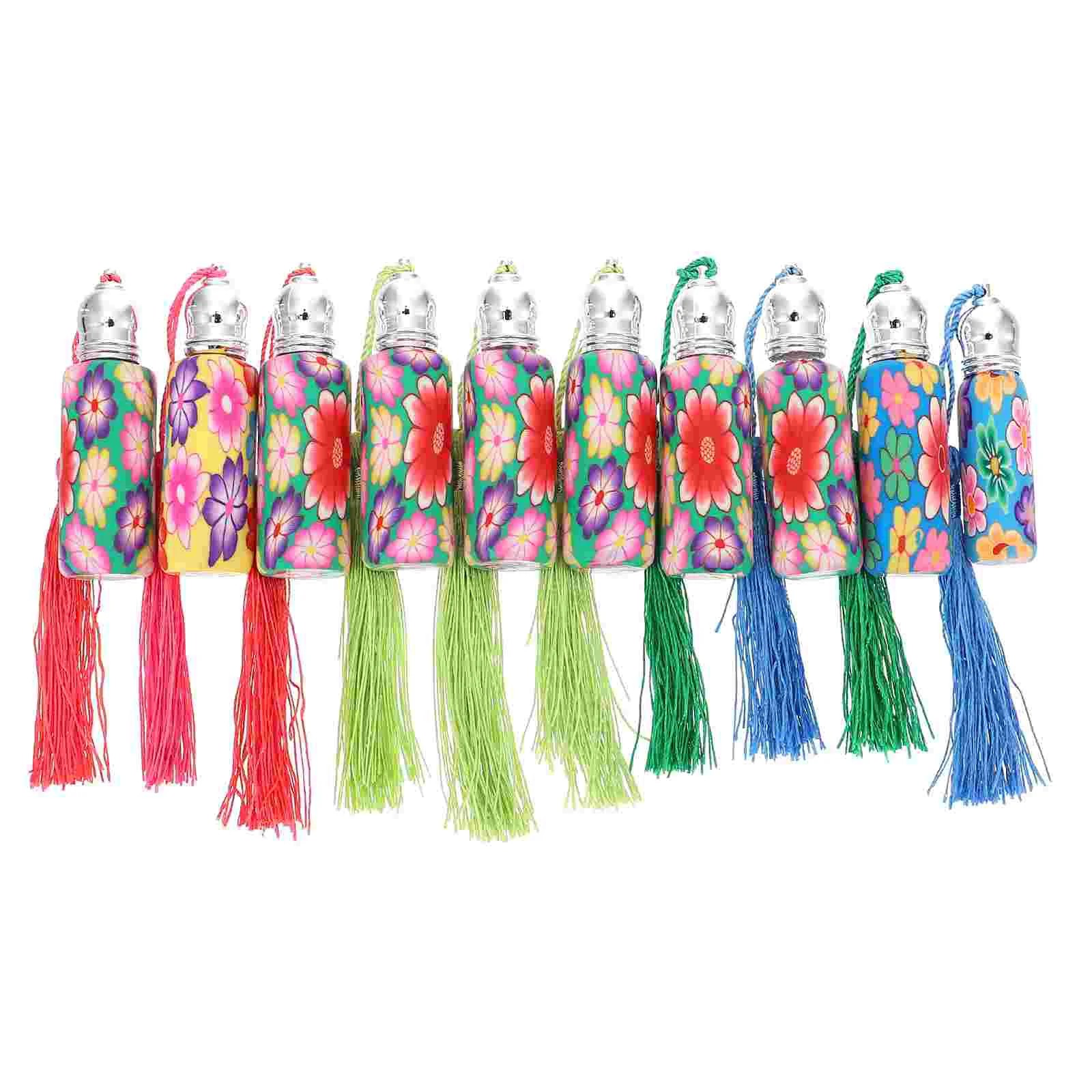 

10 шт Tassel Pendant стеклянный бутылка с роликом дозатор эфирного масла контейнер 10 мл