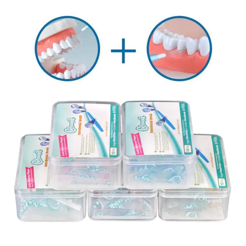 10 шт./кор. автономные прямые Ортодонтическая щеточка для ухода за межзубным