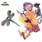 Заколка для волос с кристаллами в виде стрекозы для девочек