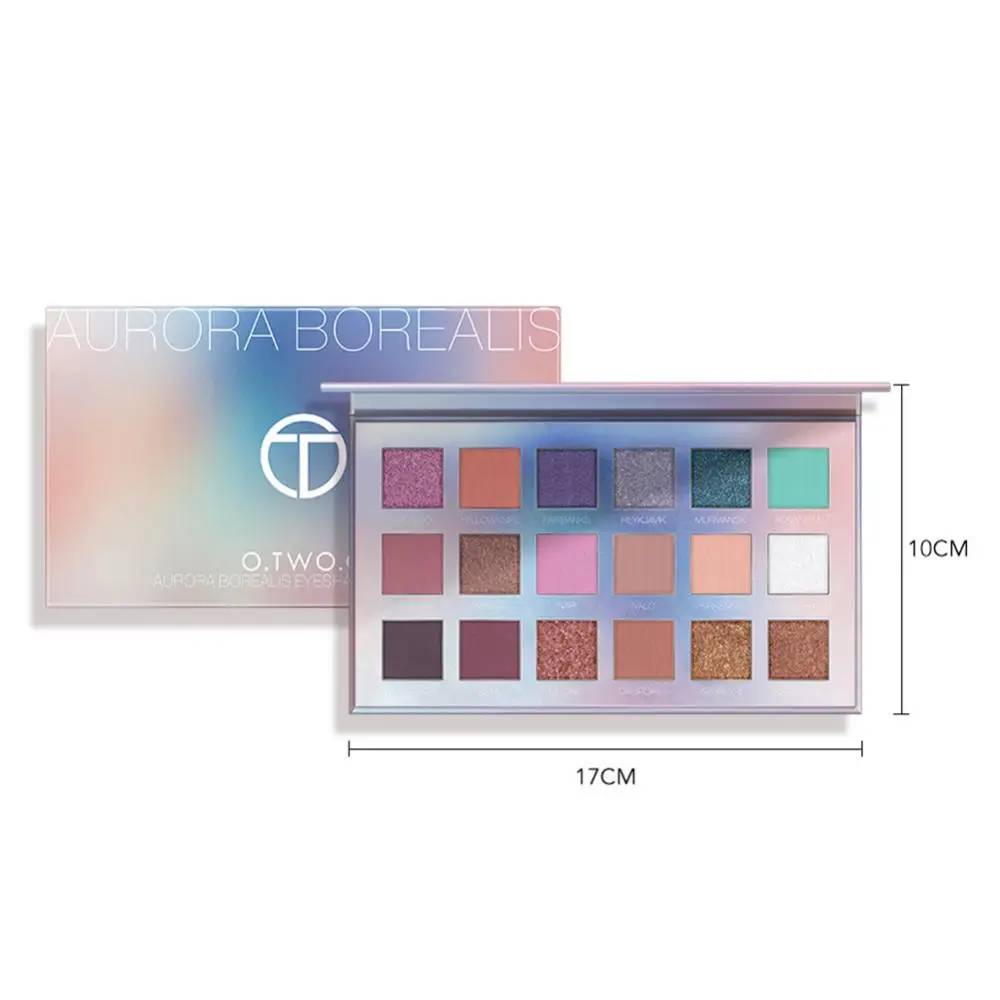 

O.TWO.O 2021 New 18Colors Eyeshadow Palette Pigmented Powder Easy to Blend Rich Color Aurora Borealis Eye Shadow Makeup