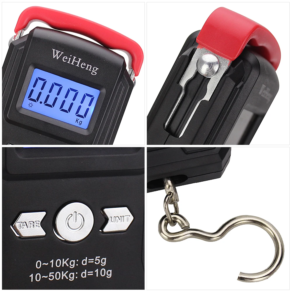 Портативные весы с ЖК экраном шкала подвесного крючка 110 фунтов 50 кг электронные