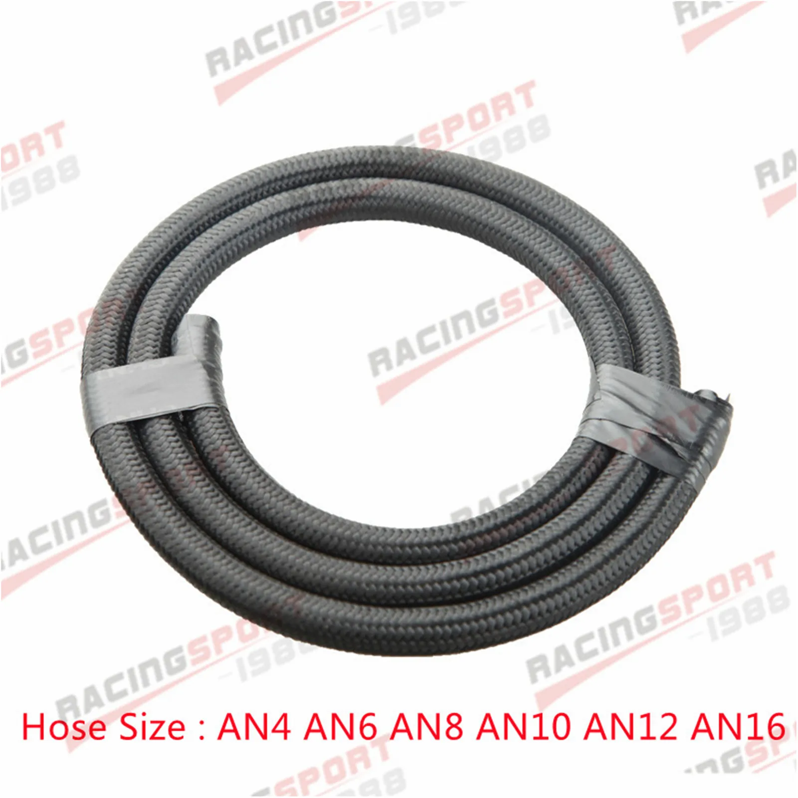 

AN4 AN6 AN8 AN10 AN12 AN16 Nylon Cover Braided Oil Fuel Gas Line Hose Black