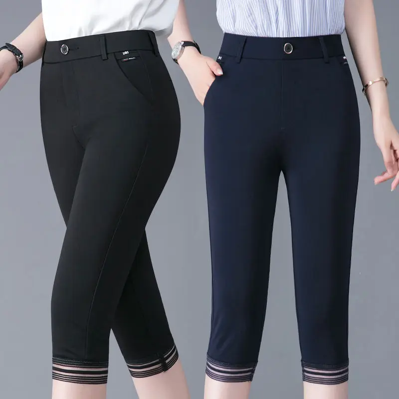 

2021 Women Spring Summer Vnitage Chic Harem Pant Lady Button High Waist Straight Pant Female Casual Solid Plus Size Trouser I724