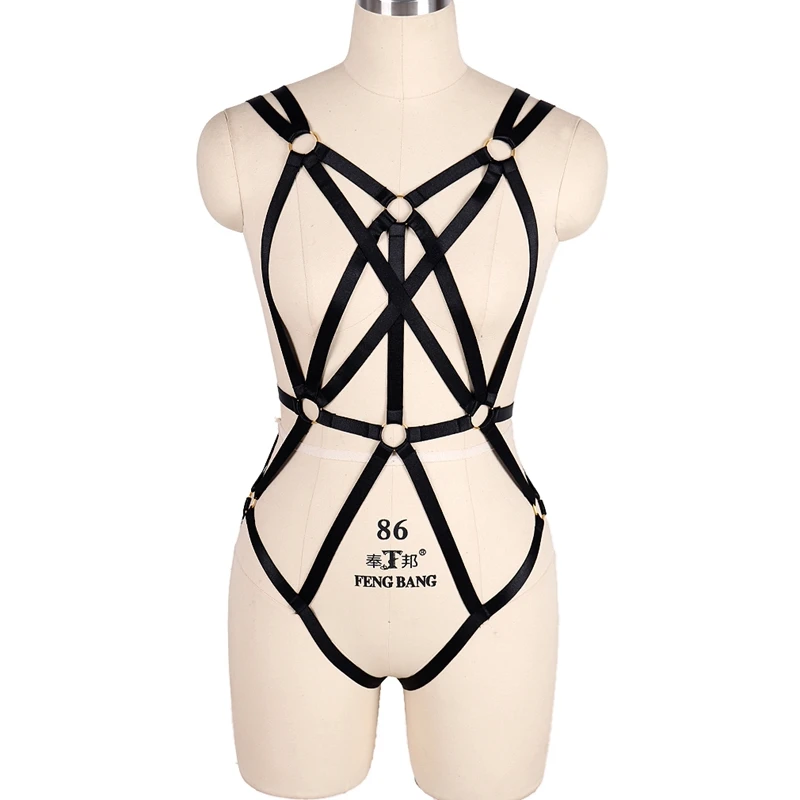 

Чулки-бандаж женские, в готическом стиле, с ремешком на грудь, эротическое нижнее белье, бикини, ремень-подвязка