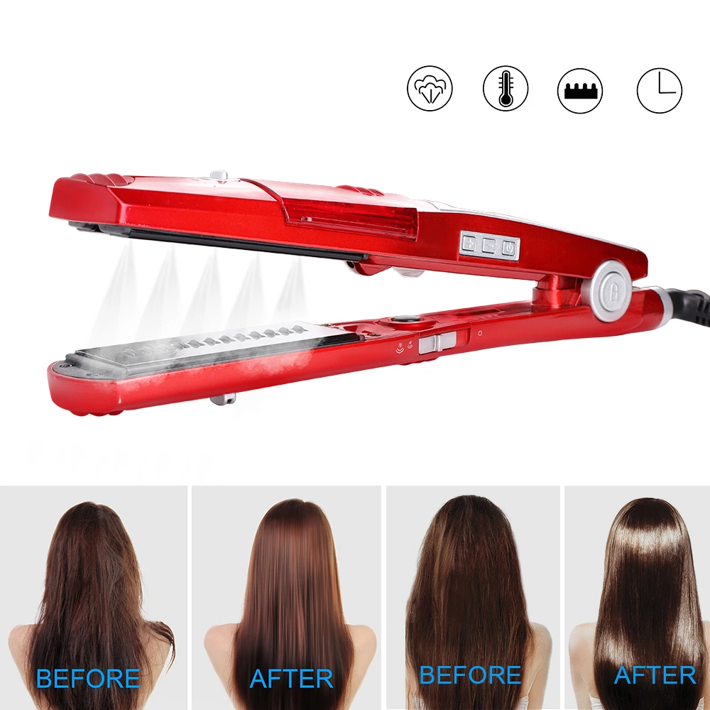 

Steam Volumizing Hair Iron Electric Curling Iron Ceramic Steam Hair Straightener Electric Hair Comb Straightening Styler Tools