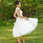 Женское свадебное платье NUOXIFANG, короткое ТРАПЕЦИЕВИДНОЕ кружевное платье большого размера с аппликацией, 2020
