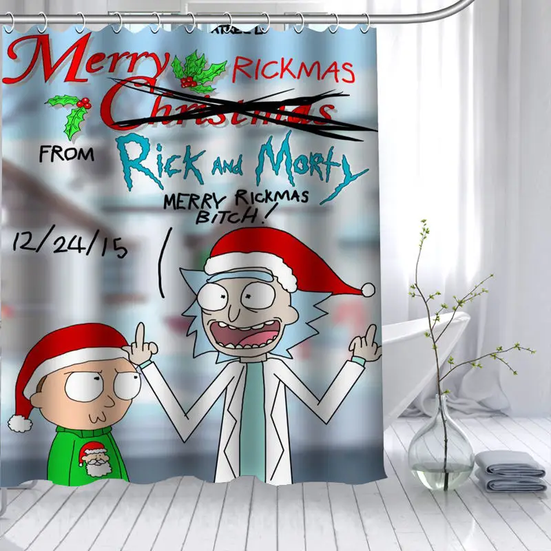 Rick And Morty занавеска для душа 3D Водонепроницаемая полиэфирная ткань для ванной занавес с высоким разрешением 12 крючков для ванной комнаты