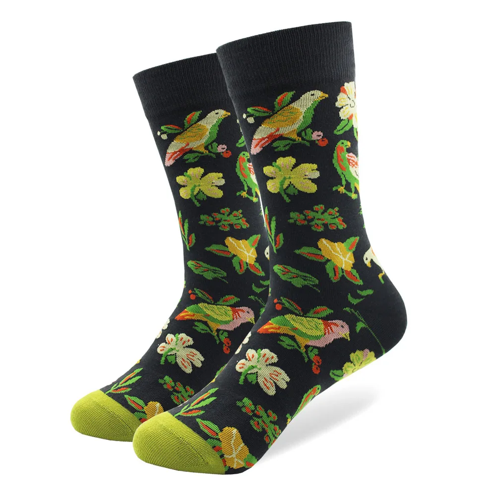 

10 Pairs Pure Cotton Fashion Happy Socks Thousand Paper Cranes Stars Diamonds Classic Dark Color Series Stylish Cotton Socks