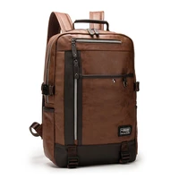 designer stylish mens backpack pu leather school shoulder bags travel bag men teenager mochila man laptop bagpack