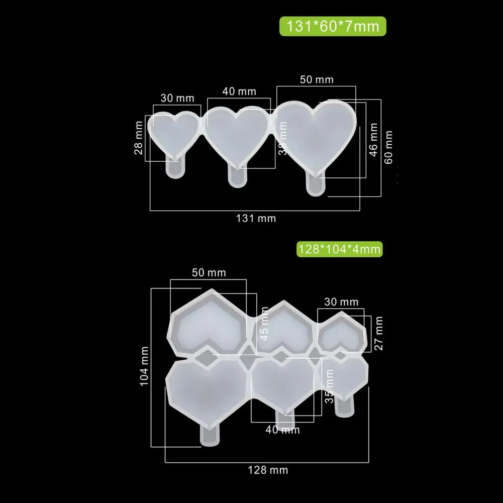 

Non-stick Food-grade Heart Shape Mold Diamond Love Heart Lollipop Silicone Molds for Baking