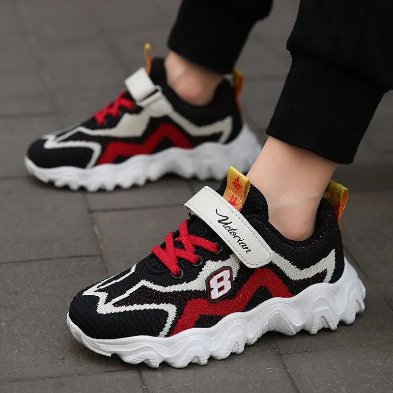 

Boys Running Shoes Kids Sneakers Rubber Sole Outdoor Sport Sneaker New Fashion Weave School Training Breathable Girls Shoes