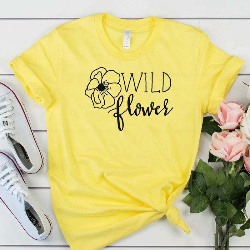 Футболка женская с принтом диких цветов смешная рубашка надписью Save The Bees