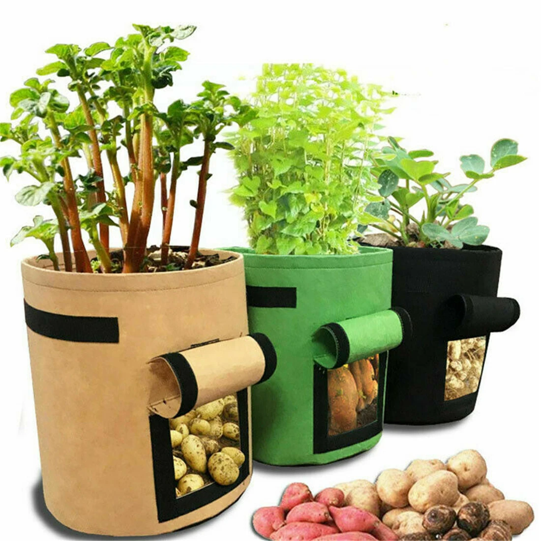 Plants Planting Bags Non-Woven Fabrics Potatoes Vegetables Plant Growing Bags Garden Flowers Planting Cultivation Tools plants sowing machine seedling transplant tools handheld transplanter seedlings garden agriculture growing plants moving tools