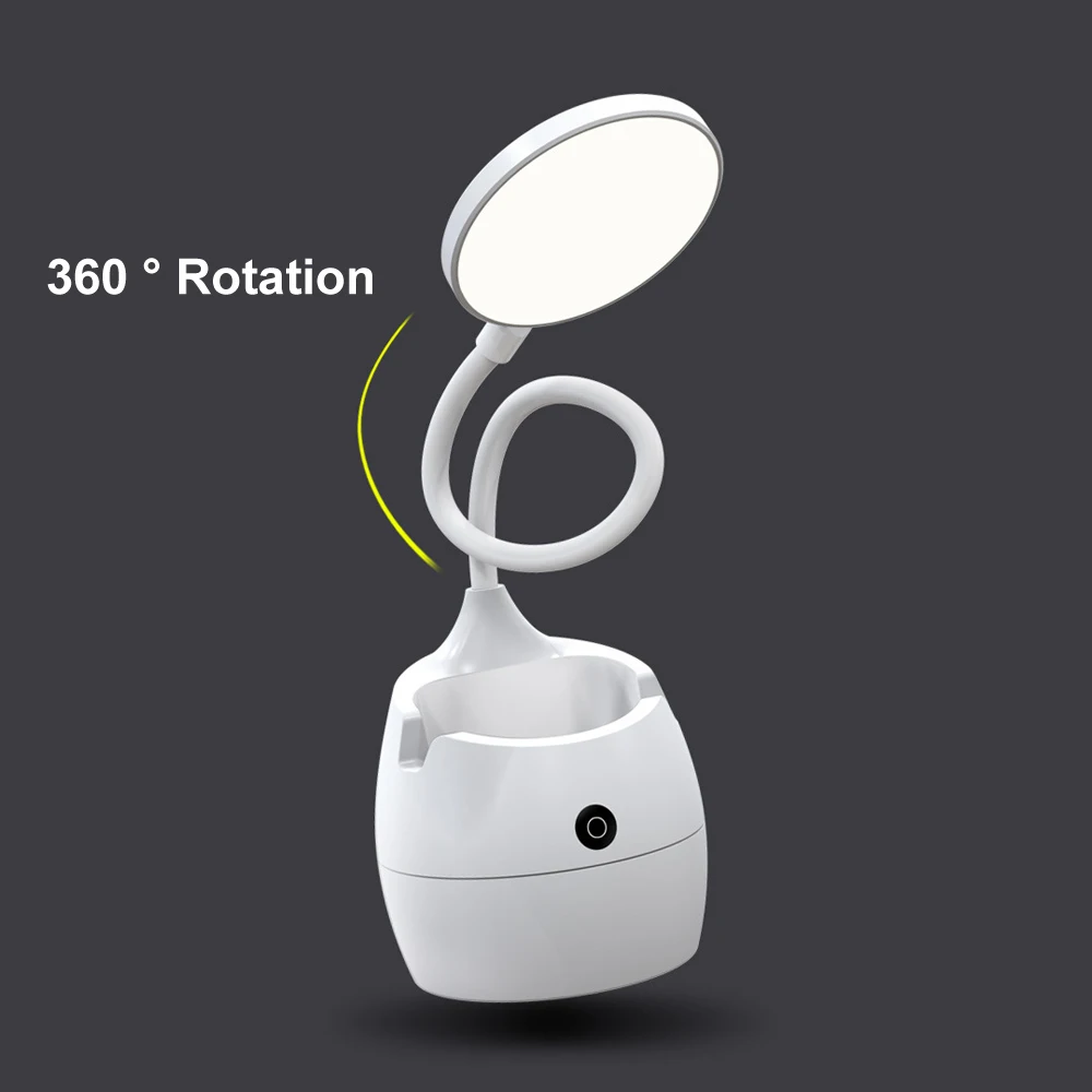 

LED Eye Protection Desk Lamp With Fan USB Touch Desk Lamp Reading Book Ring Lamp For Dormitory Desktop Bedside