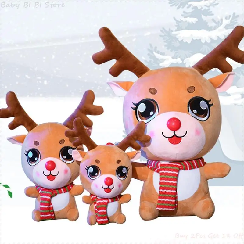 

1 Pc 9/13/17’’ Plush Toy Mini Elk Doll Lovely Christmas Ornament Miniature Stuffed Toy for House Decoration Hanging Gift Toy