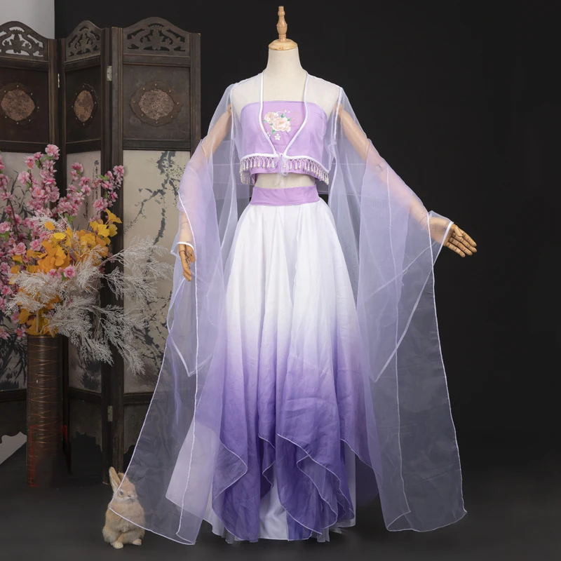 Экзотический модный белый розовый Летающий сказочный костюм RSF DunHuang для пустыни