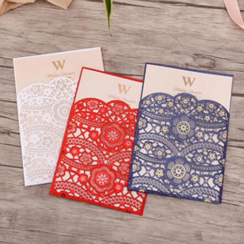1 шт. элегантная Лазерная открытка на свадьбу приглашения кружевные открытки