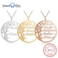 personalized 925 sterling silver family tree necklace customized letter nameplate mothers pendants fine jewelry christmas gift