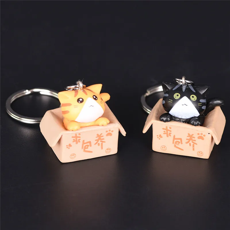 4pcs/lots Lovely Cartoon Cat Key Rings Chains Pendant Ornament For Bag Car Keychain Random Mixed Style |
