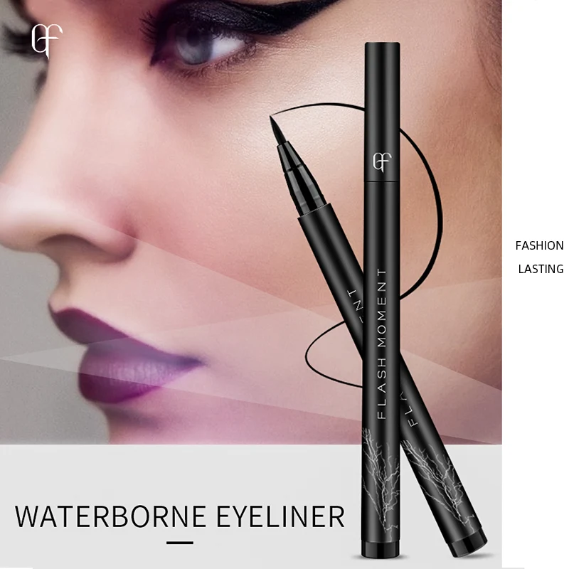 Лидер продаж Черная Подводка для глаз с хлопковой головкой профессиональная