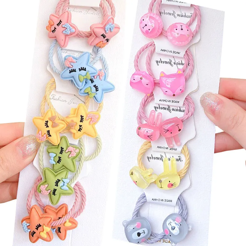 

10 шт./компл., резинка для волос с изображением фруктов и цветов