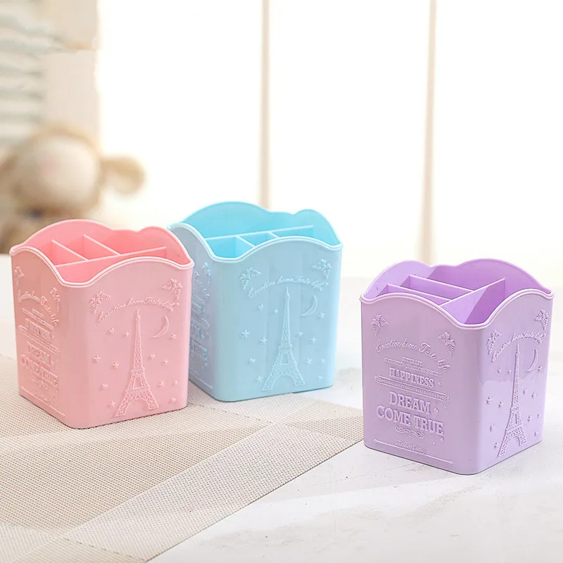 4 отсека держатель кисти для макияжа портативный пустой пластиковый щетки