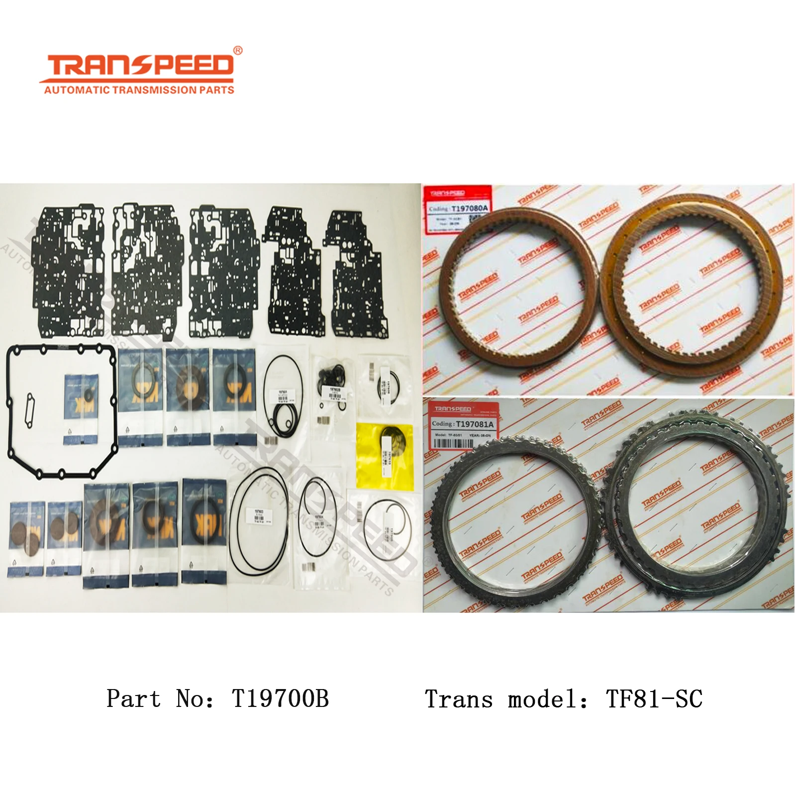

TRANSPEED TF81-SC Automatic Transmission Gearbox Master Rebuild Kit T19700B