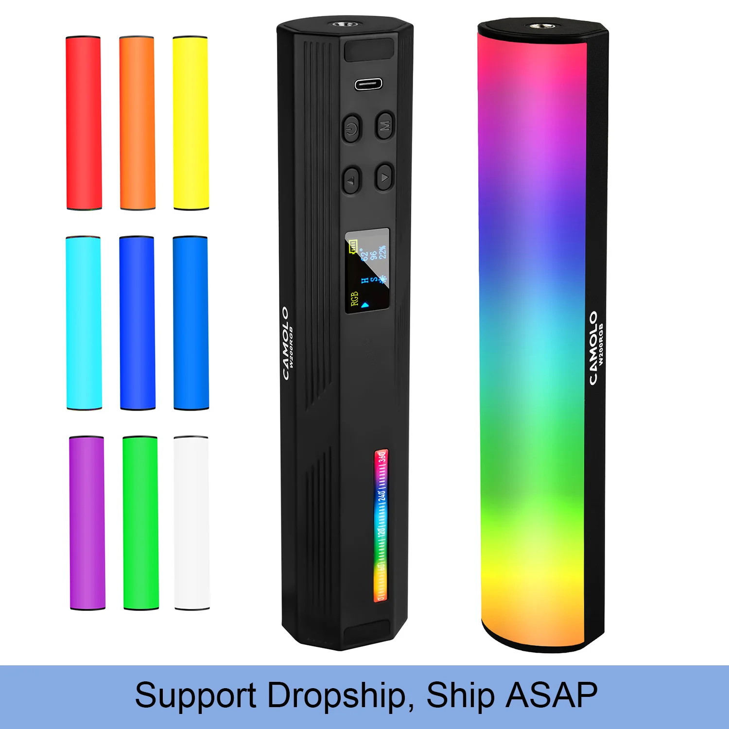 Светодиодная Rgb-лампа для видеосъемки CAMOLO компактная Магнитная трубка