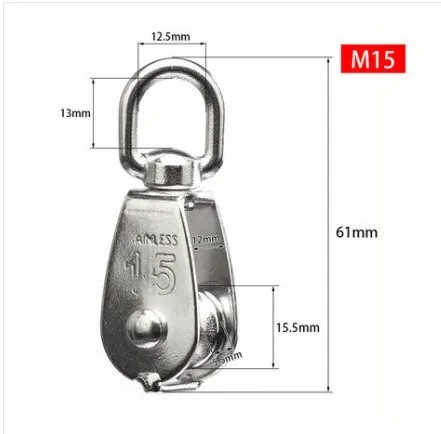 Роликовый блок из нержавеющей стали M15/M20 M25 Одноколесный вращающийся подъемный