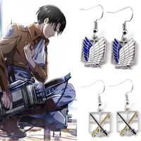anime attack on titan wings drop earring shingeki cosplay dangle earrings women hoop jewelry props