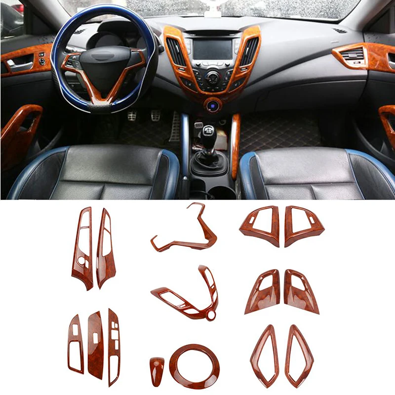 Высококачественный интерьерный комплект из АБС персикового дерева для hyundai veloster