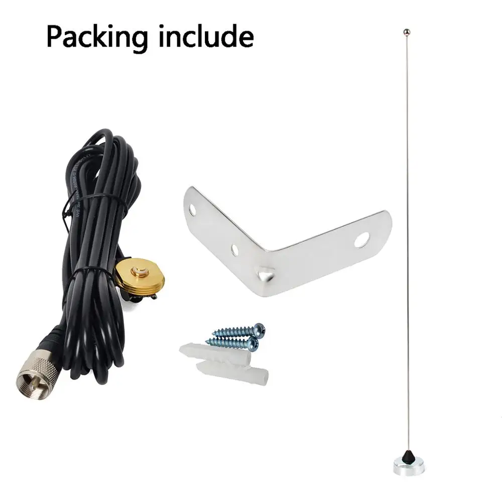 

VHF NMO Antenna with NMO Vehicle Antenna Mount to UHF PL-259 Connector RG58 Cable and L Bracket for Yaesu Kenwood Mobile Radio
