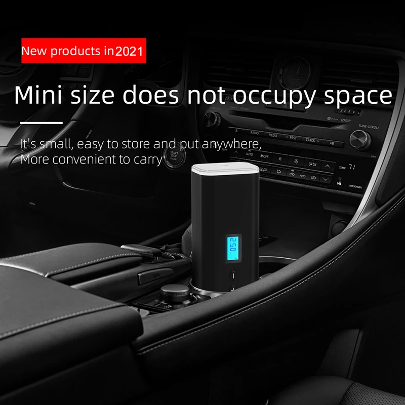 売る 充電式ポータブルエアポンプ,12V 150 Psi,ワイヤレスタイヤなし,デジタルディスプレイ付き,自動車用,自転車用