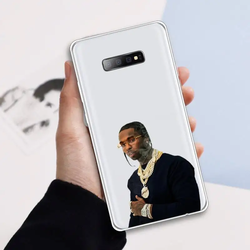 

American rapper pop smoke Phone Case Transparent For Samsung Galaxy A 71 21s S note 8 9 10 plus 20 ultra