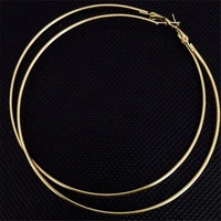 new circle smooth large ring10cm fashion women big round metal ring earrings party night club gold silver hyperbole casual chic