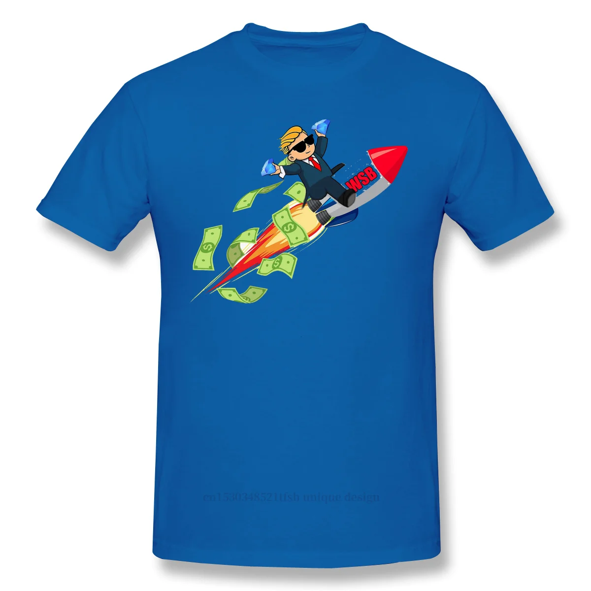 

WSB To The MoonAnime Clothes Design WBS WallStreetBets Cotton Men T-Shirt