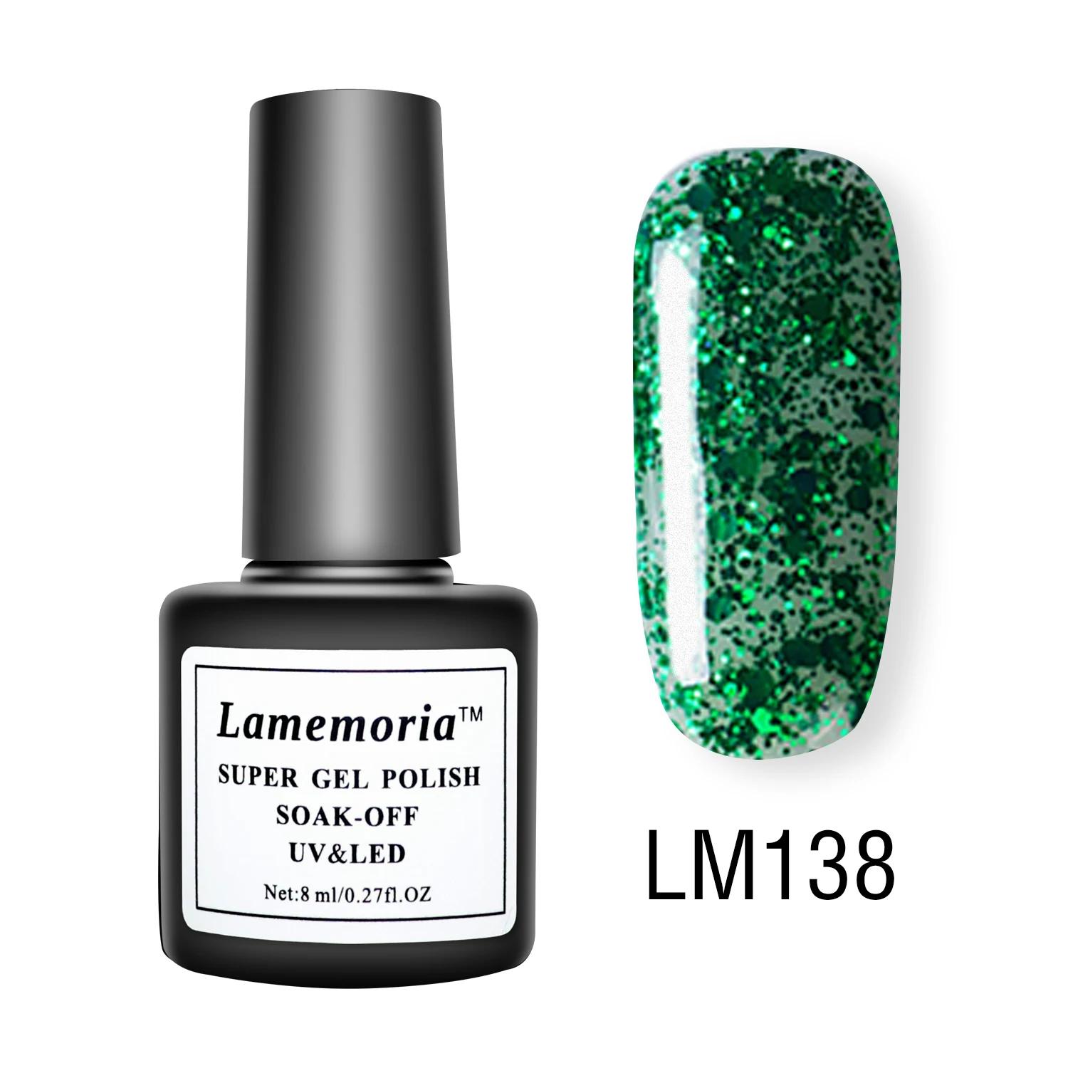 LM138 Lamemoria, 8 мл, синий блестящий Гель-лак для ногтей, гибрид, УФ Гель-лак, лаки для маникюра, основной дизайн, маникюр, Нейл-арт, топ, Nagellak - Цвет: LM138
