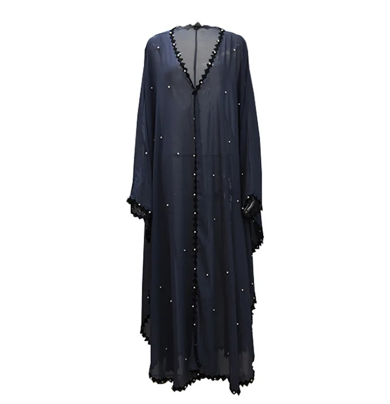

Women Muslim Beading Dubai Farasha Kimono Abaya Open Front Arab Turkey Caftan Loose Dress Party Evening Gown Moroccan Oversize